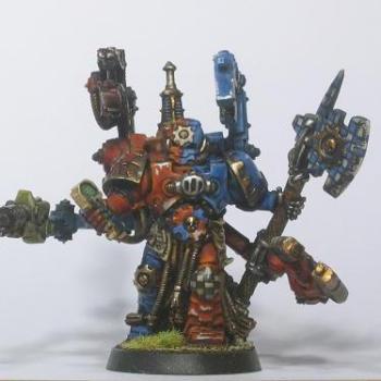 Closeup of Ultramarine Techmarine by nornicle