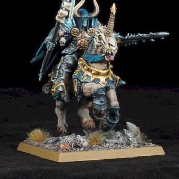 Tzeentch Sorcerer Lord on Demonic Mount by holajaxtw