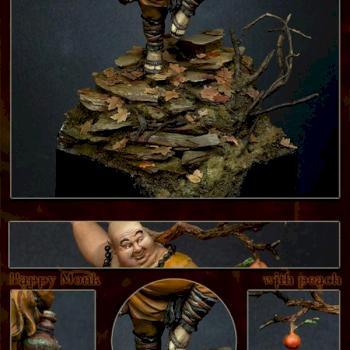 Happy Monk with peach by jarhead