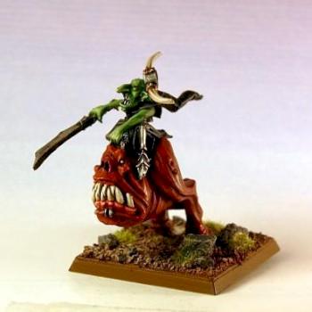 night goblin boss on giant squig by moetry