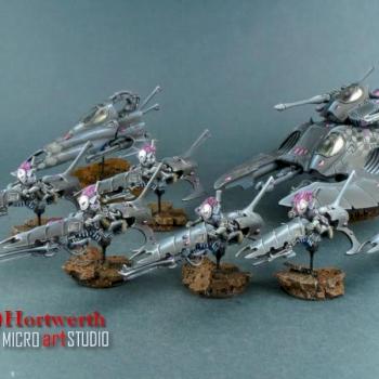 Eldar Falcon, Vyper and Jetbikes by Hortwerth