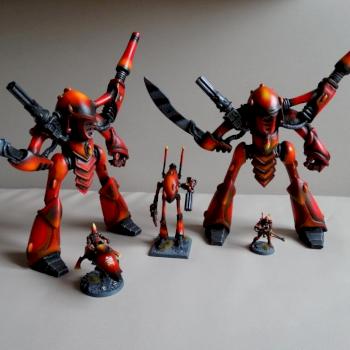 Eldar Knight s + Jetbike + Dreadnought + Guardian, design study for new Army by kharn123