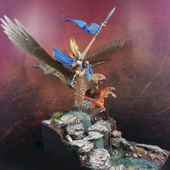 High Elf Prince on Griffon (Diorama Version) by Simon Moon