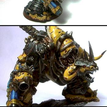 Minotaur in terminator armour (beastmen 40k dreadnaught) by mayajid
