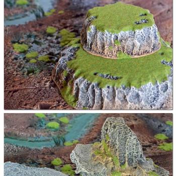FANTASY BATTLE BLUE VILLAGE SET+ FREE MULTIPLE HILLS+ ROCKS by studiolevel