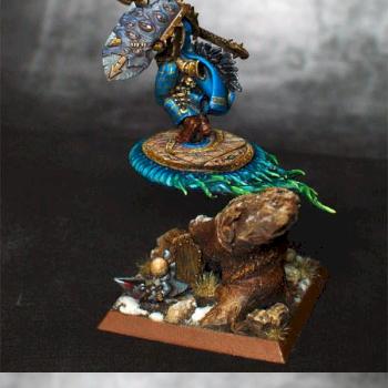 Chaos sorcerer lord on the disk of Tzeench by 4K_