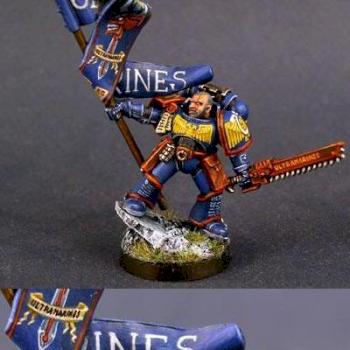 Ultramarines 3rd Company Standard Bearer by Hortwerth