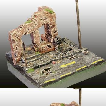Soldier in urban scene by Schnazel