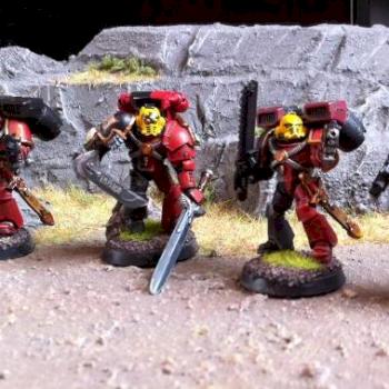 Blood Angels Space Marines Assault Squad by Karrandras