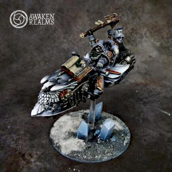 Dark Angels Ravenwing Chaplain Asmodai on Jetbike conversion by Awaken Realms