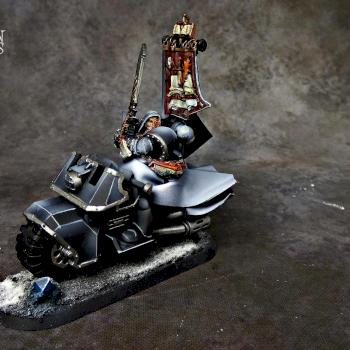 Dark Angels Chief Librarian Ezekiel on Bike by Awaken Realms