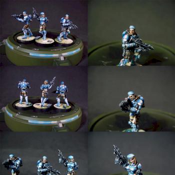Fusiliers From Panoceania faction, Infinity by Estudio Mirmidonia
