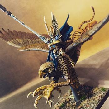 High elf lord on griffon by phenomena