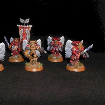 Space Marine Blood Angels Sanguinary guard squad by dhminiatures