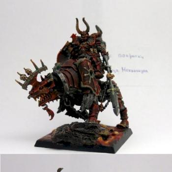 Khorne Chaos Lord on Juggernaut by selerior