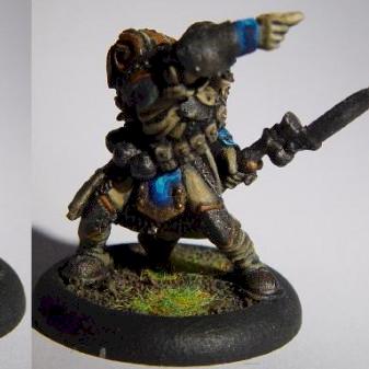 Warmachine Cygnar Trencher sergeant by dj.waffles