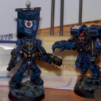Ultramarine Sergeant and veteran Sergeant by Bemo