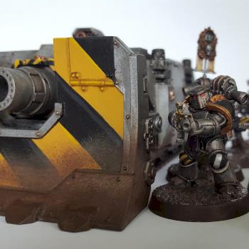 Iron Warriors Tactical Squad and Vindicator by The_Great_Potato_Mage