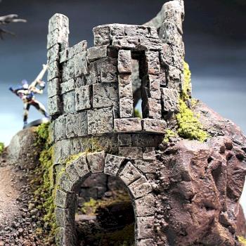 Ruined Tower in the Cliffs by 3T Art