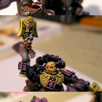 Brother Jawes - SpaceMarine chaplain on bike by Kendert