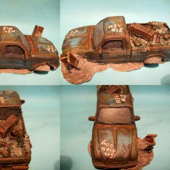 Post-Apocalypse car wreck. Debris from the old world by Byteknight