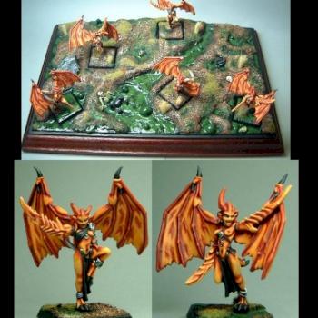 Warhammer Chaos Fire Harpies by chainmailpainting
