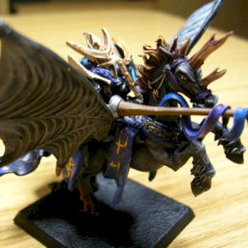 dark elf noble with dark pegasus (conversion) by tsavo