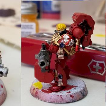 Bloon Angels Space Marine with Heavy Bolter by john.amarante8888