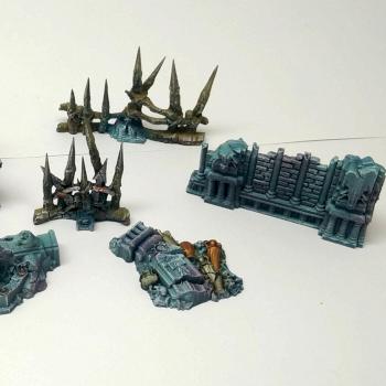 Warhammer Warcry terrain - Barricades, walls and wells 1 by Jambot