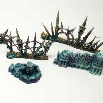 Warhammer Warcry terrain - Barricades, walls and wells 2 by Jambot