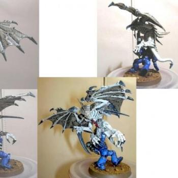 Winged warrior attacking marine by Baz Baziah