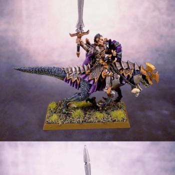 Dark Elf Dreadlord on Cold One by karrir