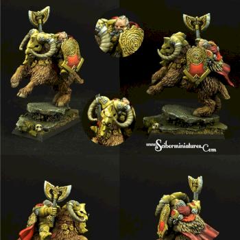Dwarf on Mountain Ram by Scibor