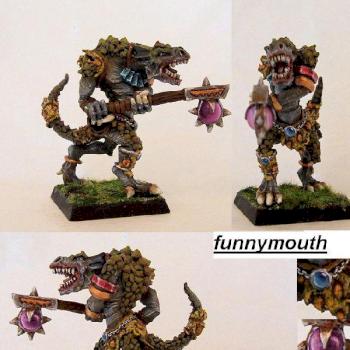 manzerik the barbarian ( lizardmen, kroxigor) by funnymouth