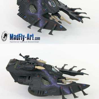 Eldar Wave Serpent with Missile Launchers by MadFlyArtStudio