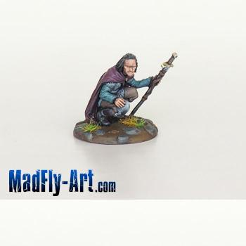 Crouching Warrior with Sword by MadFlyArtStudio