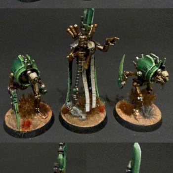 Necron Plasmancer & Crypt thralls by oxenreed