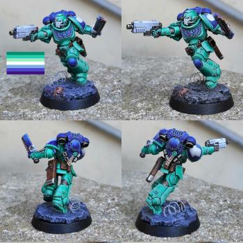 Gay Men pride color scheme Assault Space-Marine by CerberusXt