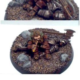Gimli on dead Uruk by ChrisBnrw
