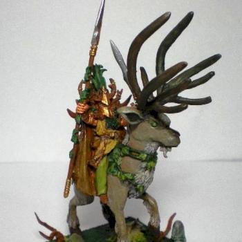 Wood Elf Noble on Great Stag by psylent
