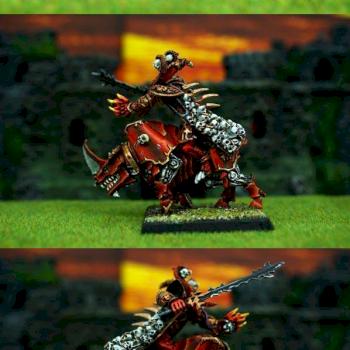 Converted Chaos Daemon Mounted Skulltaker by miss painting
