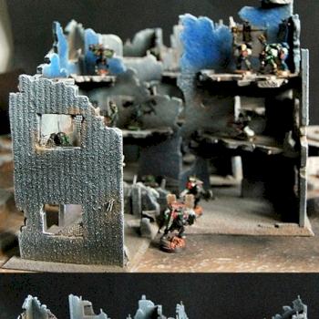 War Games Terrains Ruined Buildings SET#1 28mm Fantasy 40k by GobBoss