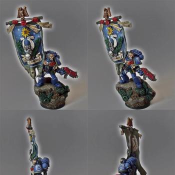 Ultramarine 4th Company Standard Bearer Peleus by Dark Monkey