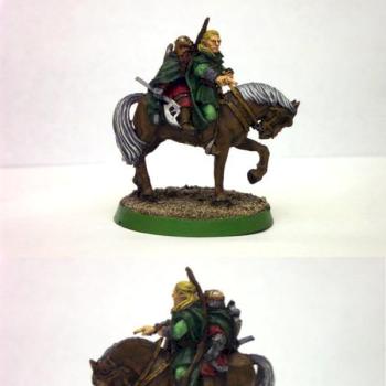 legolas and gimli on horse by dwarf girl