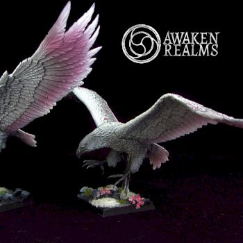 Wood Elves Giant Eagles japanese cherry blossom style by Awaken Realms