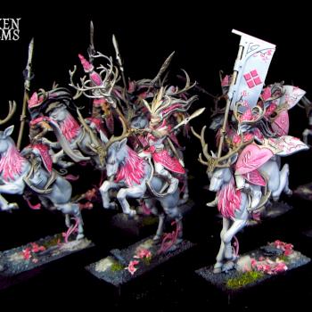 Wood Elves Wild Riders of Kurunous japanese cherry blossom style by Awaken Realms