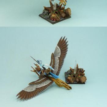 Island of Blood - High Elf Prince on Griffon by techanu