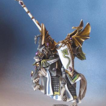 High elf Prince on steed shield view by MaxBrush