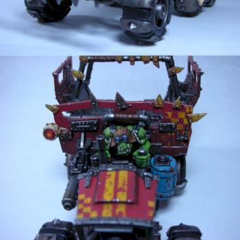 Ork Trukk with red paint job by Lead Farmer