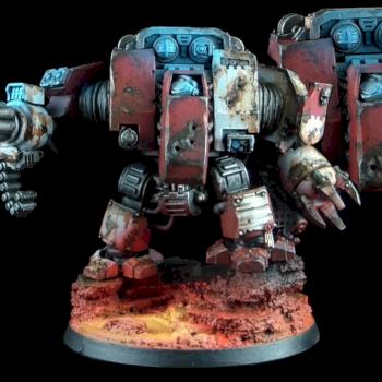 Grey Knight Dreadnought with assault cannon by rumplemaster
